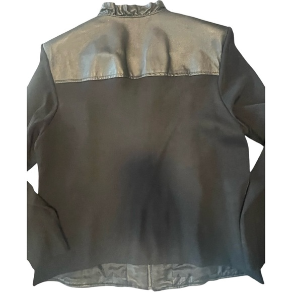 Peter Nygard Leather Jacket Blazer Cardigan Black Size Large L Stretch studs - Picture 8 of 14